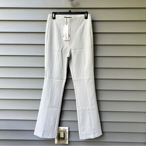 Zara Women’s High Waist Flare Leg Dress Pants Light Gray Size M Boho Trousers